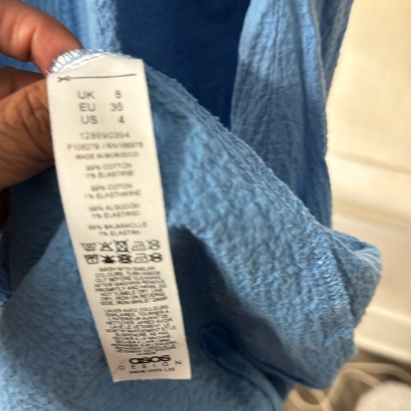 ASOS Design EUC Seersucker Wrap Like Upper Part  With Cut Detail - Picture 14 of 17